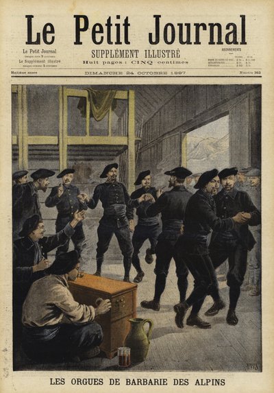 French Mountain Troops Dancing to a Barrel Organ by French School