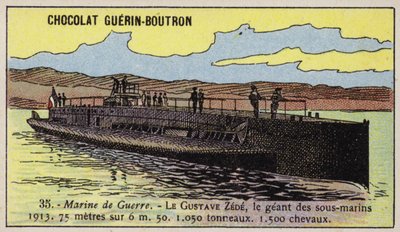 French submarine Gustave Zede by French School