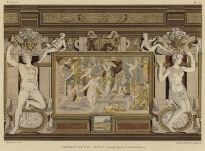 Fresco in the Chateau de Fontainebleau, France, 16th Century by French School
