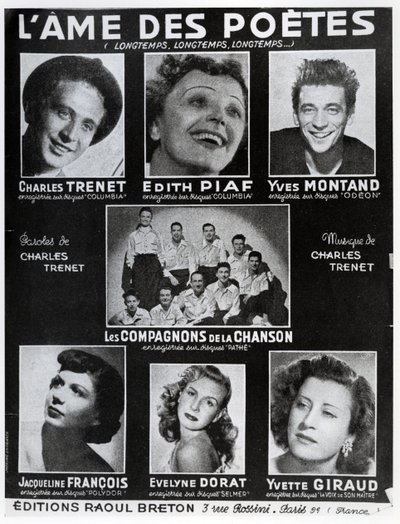 Front cover of the score of the song L