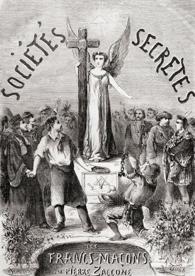 Frontispiece from Societes Secretes, les Francs Macons, published c.1867 by French School