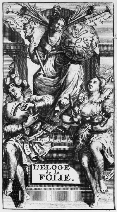 Frontispiece to In Praise of Folly by Desiderius Erasmus by French School