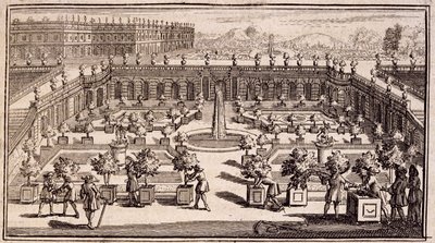 Gardeners working in an orange garden, from Le Parfait Jardinier, ou Instruction pour les Jardins Fruitiers et Potager, by Jean de la Quintinye by French School