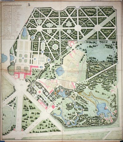 General plan of the parks of the two Trianon Palaces, Versailles by French School