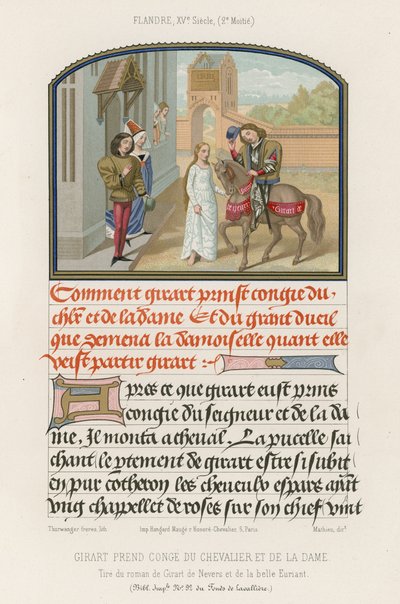 Girart takes the knight and lady by French School