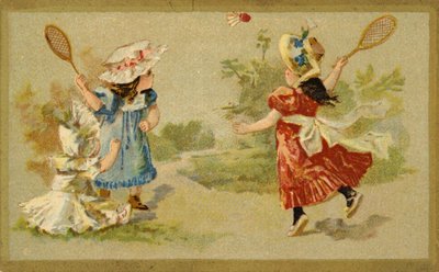 Girls Playing Shuttlecock by French School