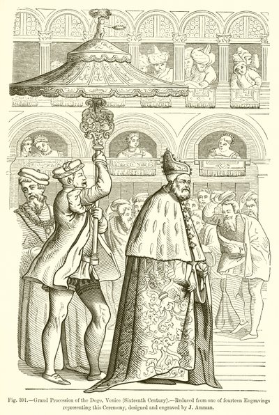 Grand Procession of the Doge, Venice by French School