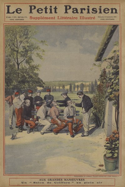 Grand manoeuvres of the French Army: an open air barber