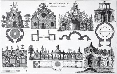 Grotto designs from Jardins Anglo-Chinois by George Louis Le Rouge, published 1775-78 by French School