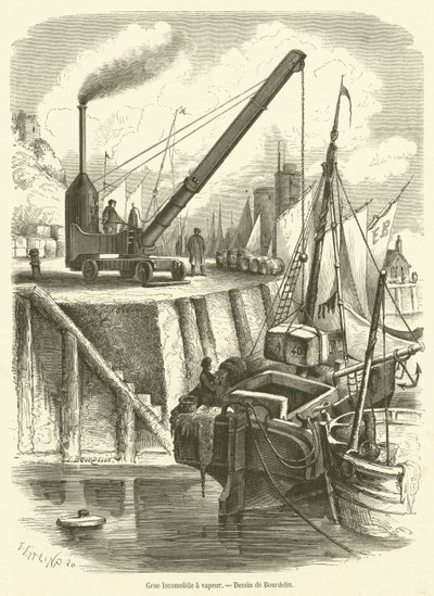 Steam locomotive crane by French School