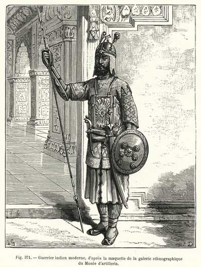 Modern Indian Warrior, after the model of the ethnographic gallery of the Artillery Museum by French School