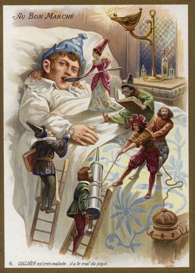 Gulliver is Very Ill. He is Suffering from Homesickness by French School