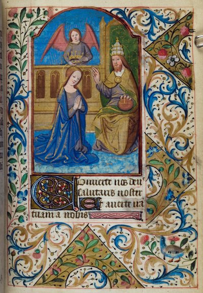 Coronation of the Virgin, from Book of Hours, Use of Paris, mid-15th century by French School
