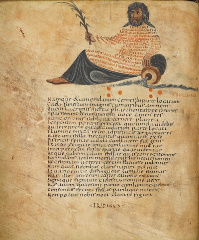 Illustration of the constellation Eridanus, and text, c.820-40 by French School
