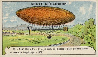 Henri de la Vaulx hovering in an airship above Longchamps for several hours by French School
