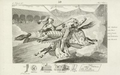 Henry II of France mortally wounded in a joust with Gabriel Montgomery, Captain of the Kings Scottish guard, 1559 by French School