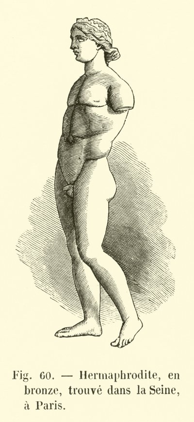 Hermaphrodite, in Bronze, Found in the Seine, Paris by French School