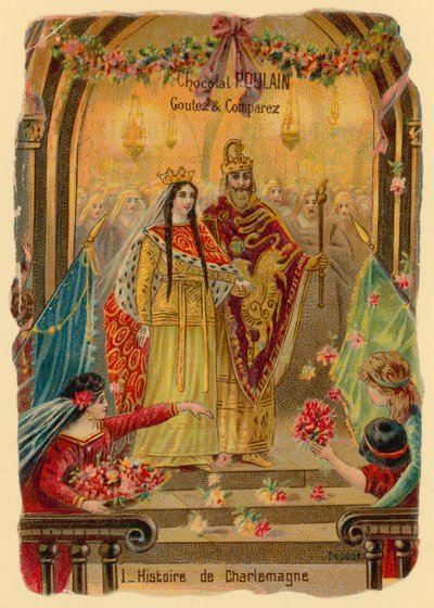 History of Charlemagne, founder of the Carolingian Empire (c. 742-814) by French School