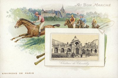 Horse Racing near Paris, Chateau de Chantilly by French School
