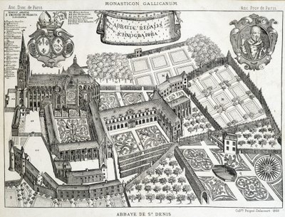Horseman perspective of the Abbey of Saint Denis by French School