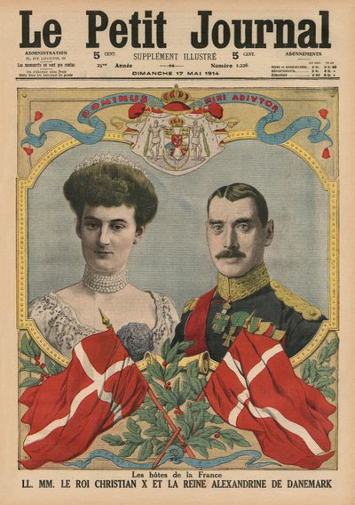 Hosts of France, King Christian X and Queen Alexandrine of Denmark, front cover illustration from 