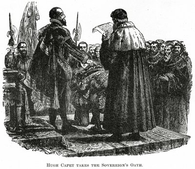 Hugh Capet takes the oath, c.1882 by French School