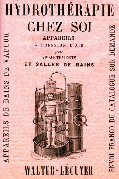 Hydrotherapy at Home: Air Pressure Appliances for Apartments and Bathrooms - Shower - Hygiene - Cleanliness - Modern Comfort - Water - Advertisement by French School