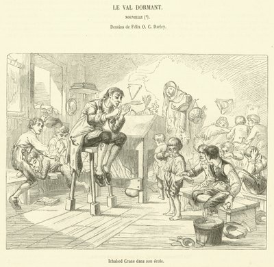 Ichabod Crane in His School by French School
