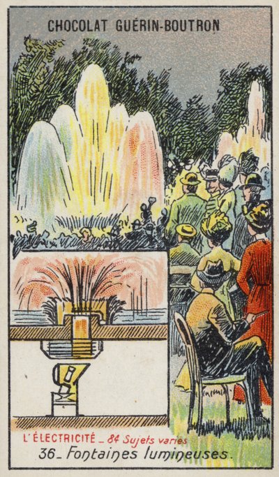 Illuminated Fountains by French School
