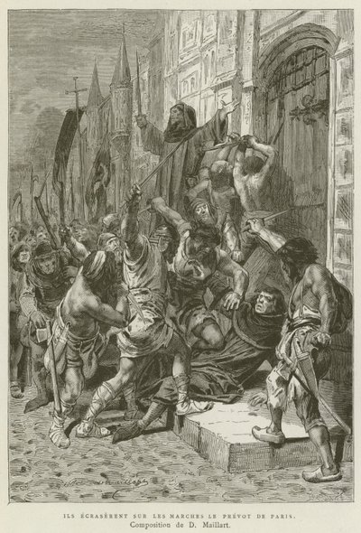 They Crushed the Provost of Paris on the Steps by French School