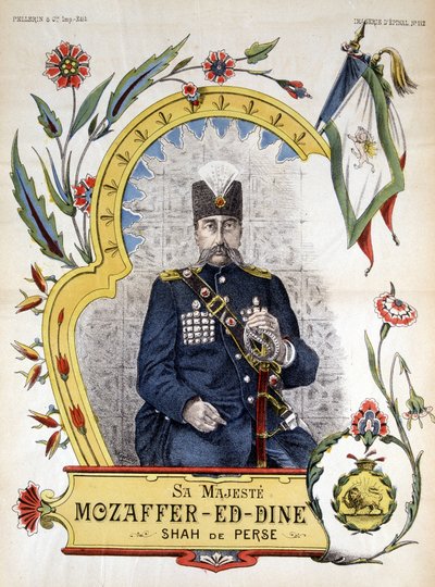 Image of Epinal, Mozaffer ed Dine (Mozaffer-ed-dine, Mozzafar-al-Din, Mozzafar al Din, Mozaffaredin) Shah of Persia from 1896 to 1906 by French School