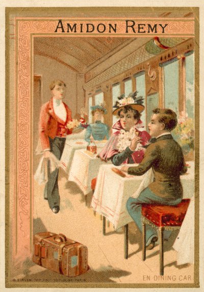 In the dining car by French School