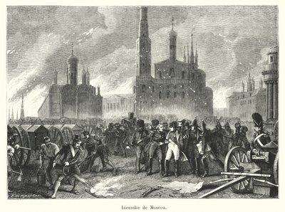 Fire of Moscow by French School