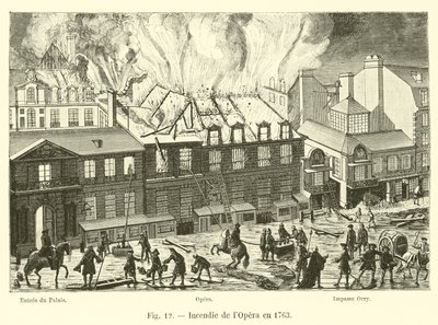 Fire at the Opera in 1763 by French School