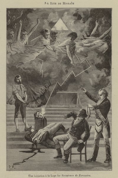 Initiation in a lodge of the Rite of Misraim by French School