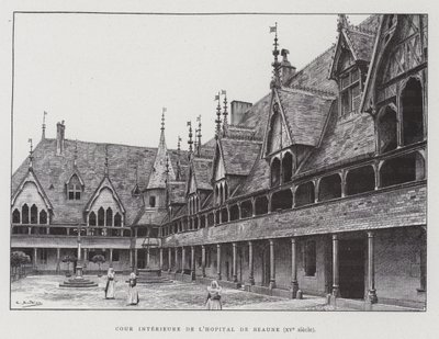 Inner courtyard of the Hospices de Beaune by French School