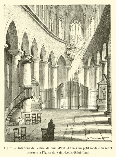 Interior of the Church of Saint-Paul, after a small relief model kept at the Church of Saint-Louis-Saint-Paul by French School