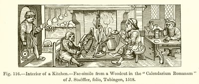 Interior of a Kitchen by French School