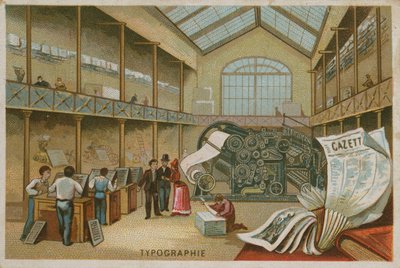 Interior of a Printing House by French School