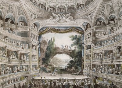 Interior of the Comedie Francaise Theatre in 1791, after an original watercolour by French School