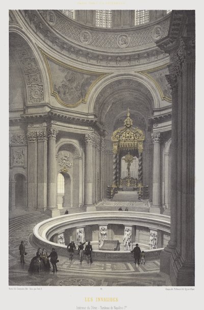 Interior of the dome and tomb of Napoleon I, Les Invalides, Paris by French School