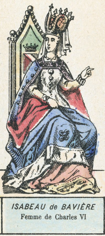 Isabeau of Bavaria, Wife of Charles VI (engraving) by French School
