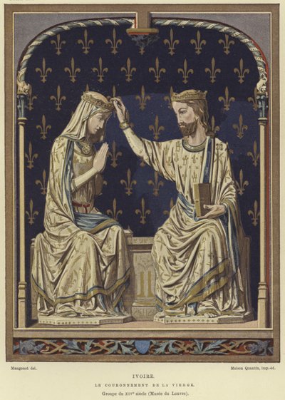 Ivory Sculpture of the Coronation of the Virgin by French School