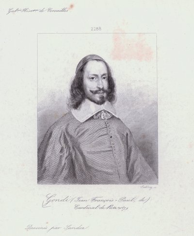Jean Francois Paul de Gondi, Cardinal de Retz, French Clergyman and Agitator in the Fronde Civil War (engraving) by French School