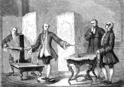 Jean Jallabert Discovers Electricity on Sharp Objects (Power of the Pointe by Franklin) by French School