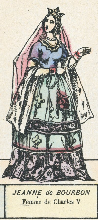 Joan of Bourbon, Wife of Charles V (engraving) by French School