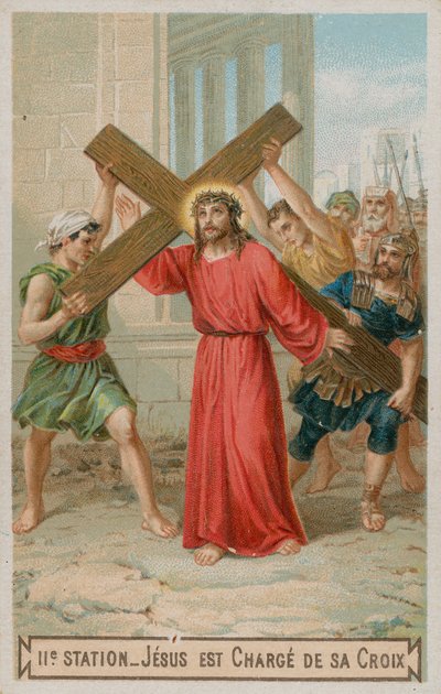 Jesus carries His Cross (The second Station of the Cross) by French School
