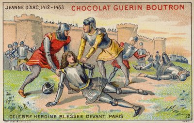 Joan of Arc wounded before the walls of Paris by French School
