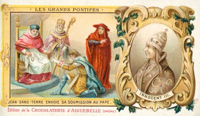 John, King of England, Sends His Submission to Pope Innocent III by French School