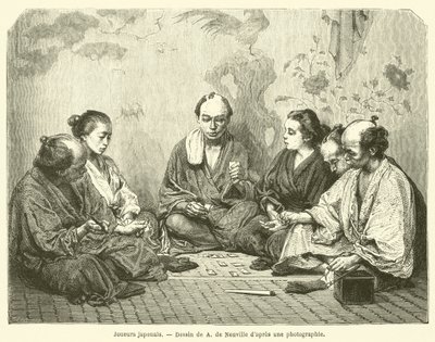 Japanese Players (engraving) by French School